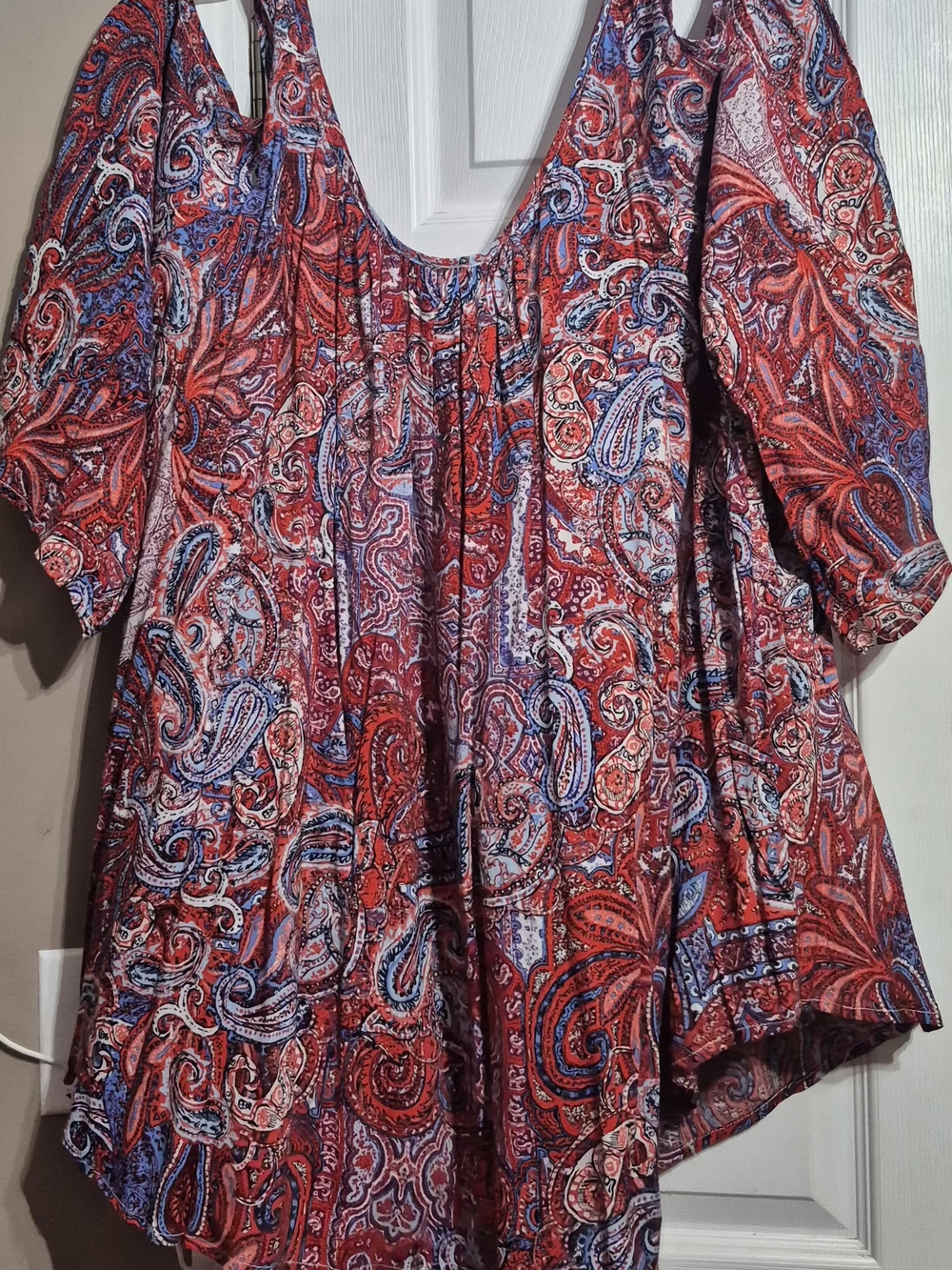 New No Tags Women's Soul Cake Paisley Peasant Blouse with Scoop Neck Size 3xl
